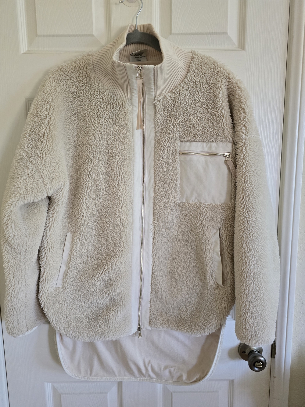 Varley Cream Sherpa Zip-Up Jacket